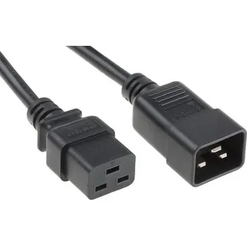 Napájecí kabel Napájecí kabel 1m, Černá, A: C19, B: C20 RS PRO 1,5 mm²