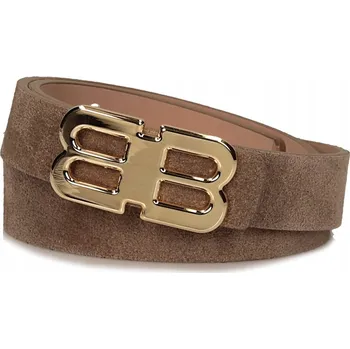 Opasek Pásek Kožený Semišový Pásek Stylová Spona Béžový 100 cm 18330