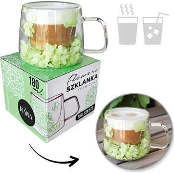 Sklenice Ecarla sklenice na kávu mix květů SZK173 180 ml