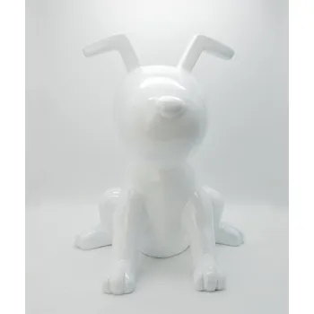 Socha Pes Ťap bílý 44 x 45 x 51cm