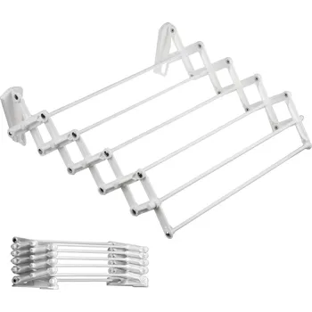 Sušák na prádlo Nástěnný koupelnový sušák na prádlo ABJ (90 cm, bílý)