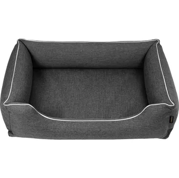 Pelíšek pro psa Doupě Mestizo, 65x50 cm, tmavě šedé s bílým lemováním, SMTF-STE-W-1