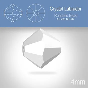 Dětské zboží PRECIOSA Bicone MC BEAD (sluníčko) velikost 4mm. Barva CRYSTAL LABRADOR FULL (celostříbrné). Balení 30ks .