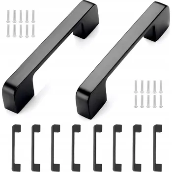 Nábytkové kování 10x NÁBYTKOVÁ ÚCHYTKA ČERNÝ DRŽÁK NA NÁBYTEK SKŘÍŇKY ZÁSUVKY LOFT RETRO 128 mm