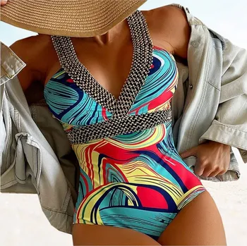 Dámské plavky JEDNODÍLNÉ PLAVKY TVARUJÍCÍ POSTAVU ZEŠTÍHLUJÍCÍ DÁMSKÉ PLAVKY VEL. M