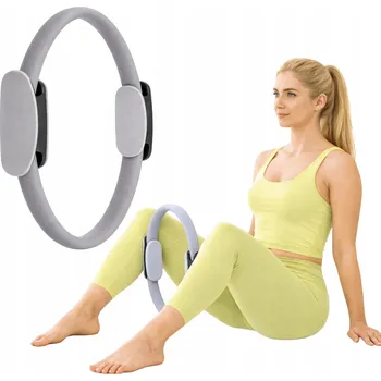 Obruč na Jógu Pilates Cvičení Kruh Ring Fitness Šedá 38 Cm