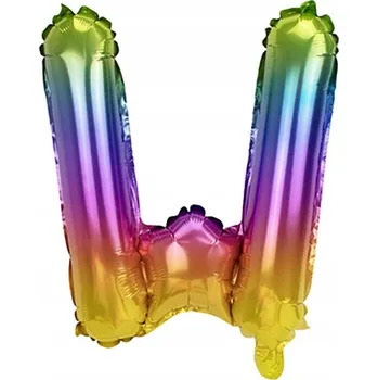 Balónek Písmeno W Barevný fóliový balónek Duhová písmena abecedy 40 cm