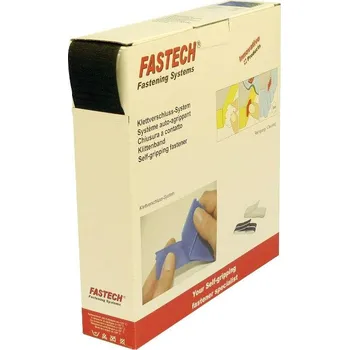 Zip FASTECH® B50-SK-H-999925 pásek se suchým zipem, zalepení hotmelt , háčková část, (d x š) 25000 mm x 50 mm, černá, 25 m