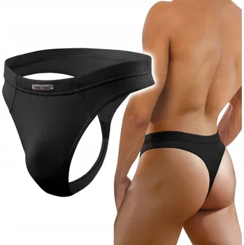 Kalhotky SESTO SENSO tanga COMIX, MICROMODAL ČERNÉ XXL