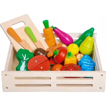 Dřevěná hračka Zelenina a ovoce na magnet pro krájení Sferazabawek dřevěné XXL