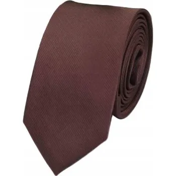 Kravata Pánská kravata HNĚDÁ úzká, stylová, elegantní, klasická, nadčasová
