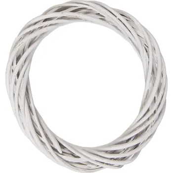 Věnec Bílý ratanový věnec Riet V XS – 20x3 cm
