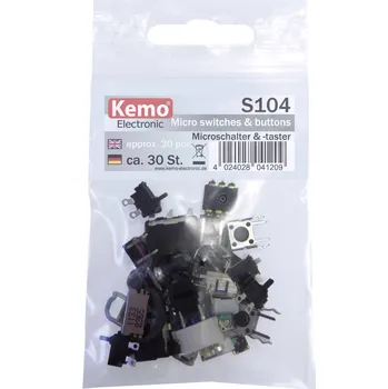 vypínač Kemo S104 sada mikrospínačů S104 bez aretace 30 díly