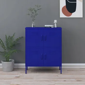 Knihovna VidaXL Skříňka, tmavě modrá, 80x35x101,5 cm, ocelová