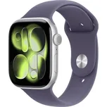 Apple Watch Series 11 GPS 42mm Silver Aluminium Case with Purple Fog Sport Band - S/M