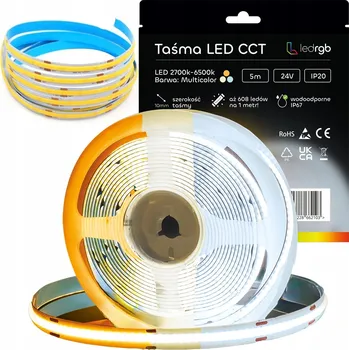 LED páska LED Neon COB pásek 24V 5m 608d CCT 2700-6500K BÍLÁ TEPLÁ NEUTRÁLNÍ STUDENÁ