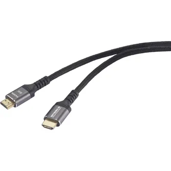 Audio kabel SpeaKa Professional HDMI kabel Zástrčka HDMI-A, Zástrčka HDMI-A 1.5 m černá SP-13125628 8K UHD HDMI kabel