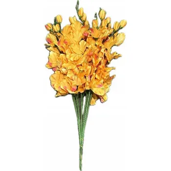 umělá květina MEČÍK VĚTVIČKA UMĚLÉ KVĚTY MEČÍKY bílý 65 cm gladiola SATÉNOVÉ