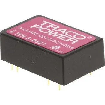 Měnič napětí DC-DC převodník 3W, výstup: ±5V dc ±250mA 1.5kV dc, Vin 4,5 → 9 V DC