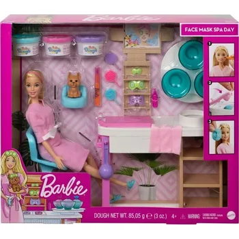 Panenka Mattel Barbie Salón krásy herní set s běloškou