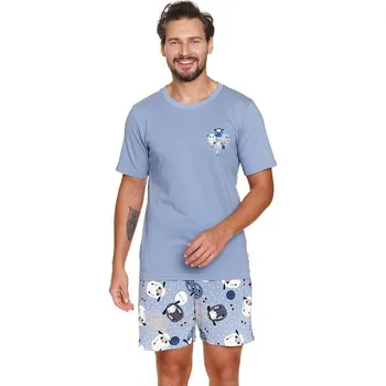 Pánské pyžamo Pánské pyžamo Sheep modré s ovcemi XL