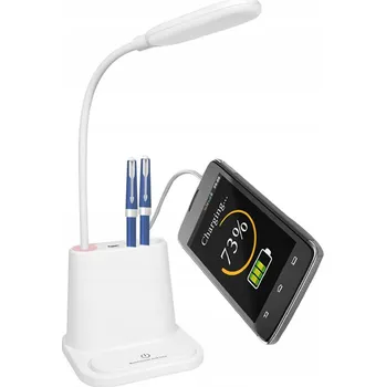 Lampička USB STOLNÍ LAMPIČKA ŠKOLNÍ NA STŮL NOČNÍ NABÍJENÍ TELEFONU 2 REŽIMY LED