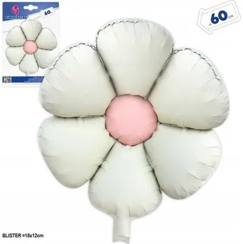 Balónek Fóliový balónek SEDMIKRÁSKA Pastelová KRÉMOVÁ KVĚTINA Narozeniny 60cm boho helium E