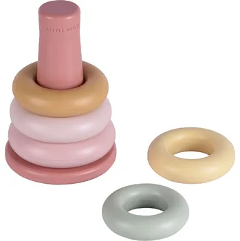 Hračka pro nejmenší Little Dutch Nasazovací kroužky růžové