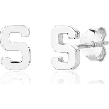 Náušnice Bealio BEALIO 13986 Stříbrné náušnice PÍSMENO S 03-13986-4088