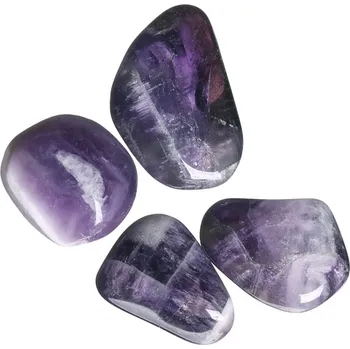Drahý kámen Ametyst chevron tromlovaný S, 4 ks