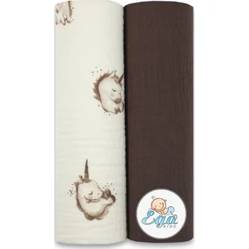 látková plena Ega Kids Mušelínové pleny zmačkané (2ks) - hnědé