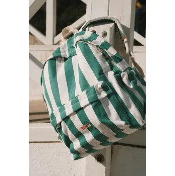 Dětský batoh Tinycottons EMERALD STRIPES BACKPACK SS26.501 zelená 76X, vel. ONE SIZE