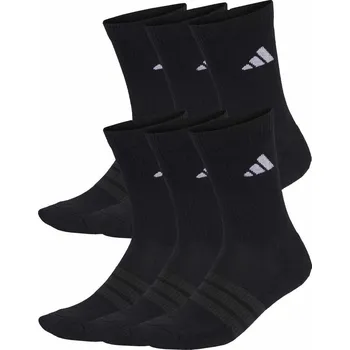 Pánské ponožky Vysoké bavlněné ponožky adidas CUSHIONED ESS CREW 6PP černé KE5499 - M | UK 12 | US 12,5