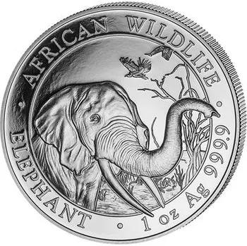 Stříbrná mince 100 Shillings Elephant (Slon africký) 1 Oz 2018 (African Wildlife Series)