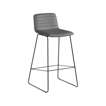 Barová židle ARCA BAR BLACK, židle barová, ekologická kůže šedá