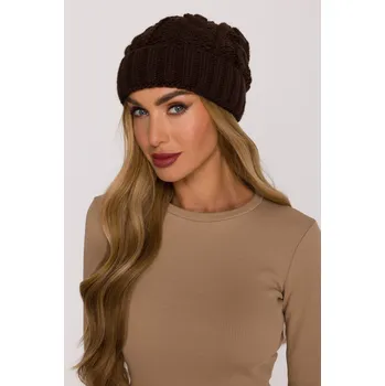 Čepice Pletená čepice beanie s copánky MOE M897 hnědá EU velikost: Univerzální