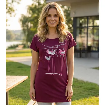 Dámské tričko Dámské prodloužené triko ALTISPORT CARRYOVER ALW043123 FUCHSIOVÁ M