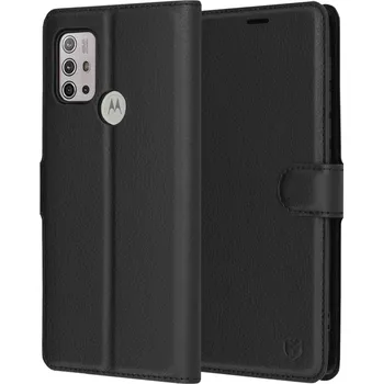 Pouzdro na mobilní telefon Techsuit - Kožené pouzdro - Motorola Moto G30 - černé