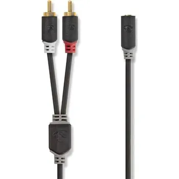 Audio kabel Kabel 2x Cinch konektor/Jack 3,5mm zdířka 0,2m NEDIS CABW22255AT02