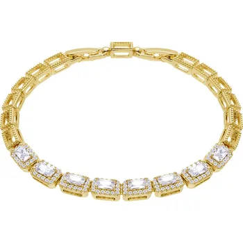 Náramek biju Pozlacený náramek obdélníčky vykládané drobnými zirkony 2357