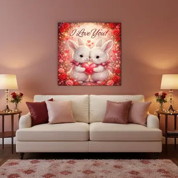 Obraz Dárek na Valentýn - Obraz zajíčci | DUBLEZ