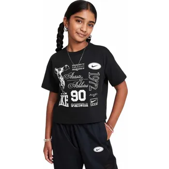 Pánské oblečení Dětské tričko s krátkým rukávem Nike G NSW TEE DANCE černé HM6306-010 - XS | UK 9 | US 11,5