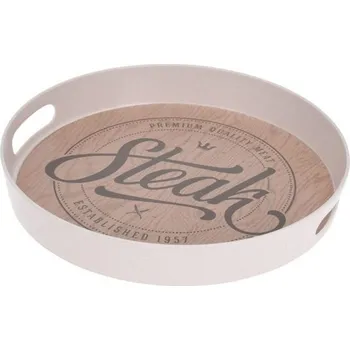 EXCELLENT HOUSEWARE Kulatý servírovací podnos 30 cm Steak KO-177600260stea