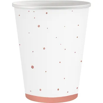 Papírový ubrousek GoDan Papírové kelímky Celebrate (růžové zlato), 250 ml, 6 ks