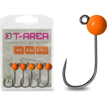 Wolframový jig Delphin T-AREA BL/5 ks - fluo oranžový Váha: 0,6g