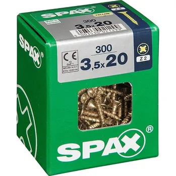 Vrut Spax Yellox Univerzální vrut, ø 3,5 × 20 mm, drážka: PZ 2, 300 ks&nbsp;4081020350207