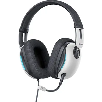 Datový kabel Baseus - Herní sluchátka GoPlay 1 Max (A00181003213-00) - s mikrofonem, ovládáním na kabelu, LED světlem - Moon White