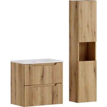Koupelnový nábytek Koupelnová sestava Nova se zápustným umyvadlem a skříňkami 60 cm dub coast evoke