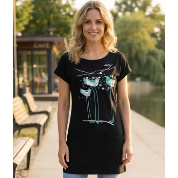 Dámské tričko Dámské prodloužené triko ALTISPORT CARRYOVER ALW043123 ČERNÁ/TYRKYSOVÁ L