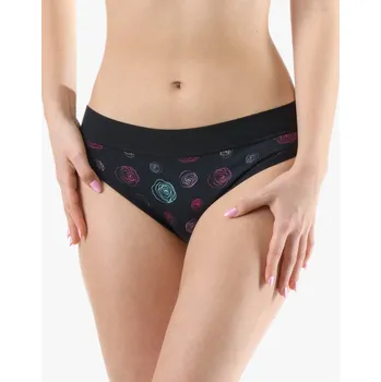 Kalhotky Gina Dámské bokové kalhotky se širokým bokem 16181P Černá-bordo 38-40